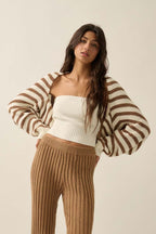 Cozy Striped Shrug Cardigan