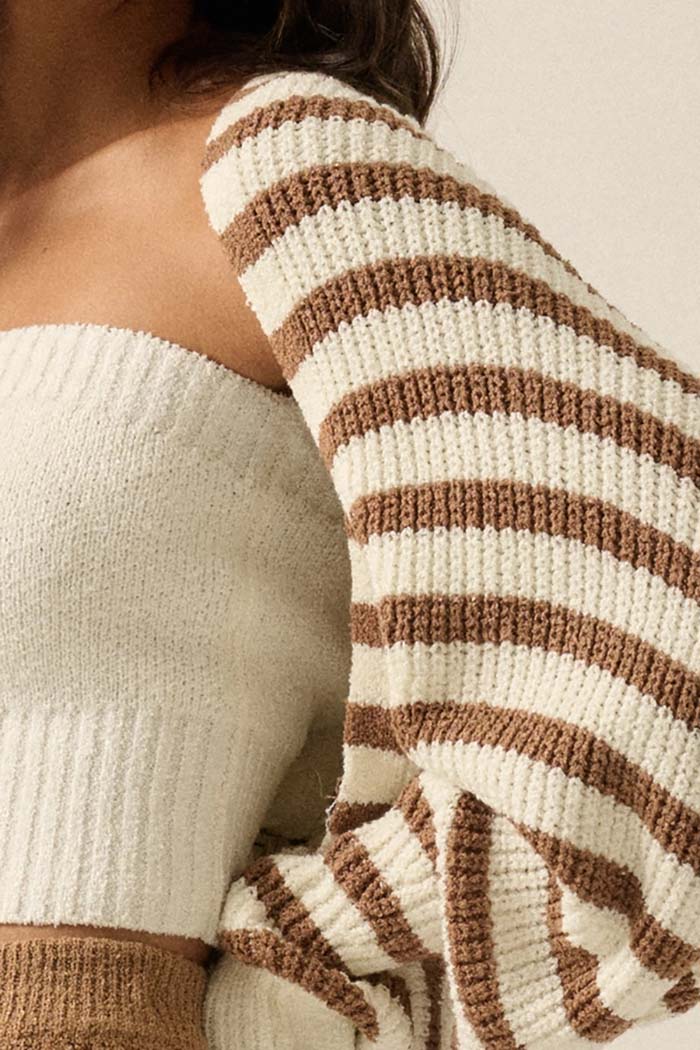 Cozy Striped Shrug Cardigan