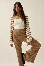Cozy Striped Shrug Cardigan