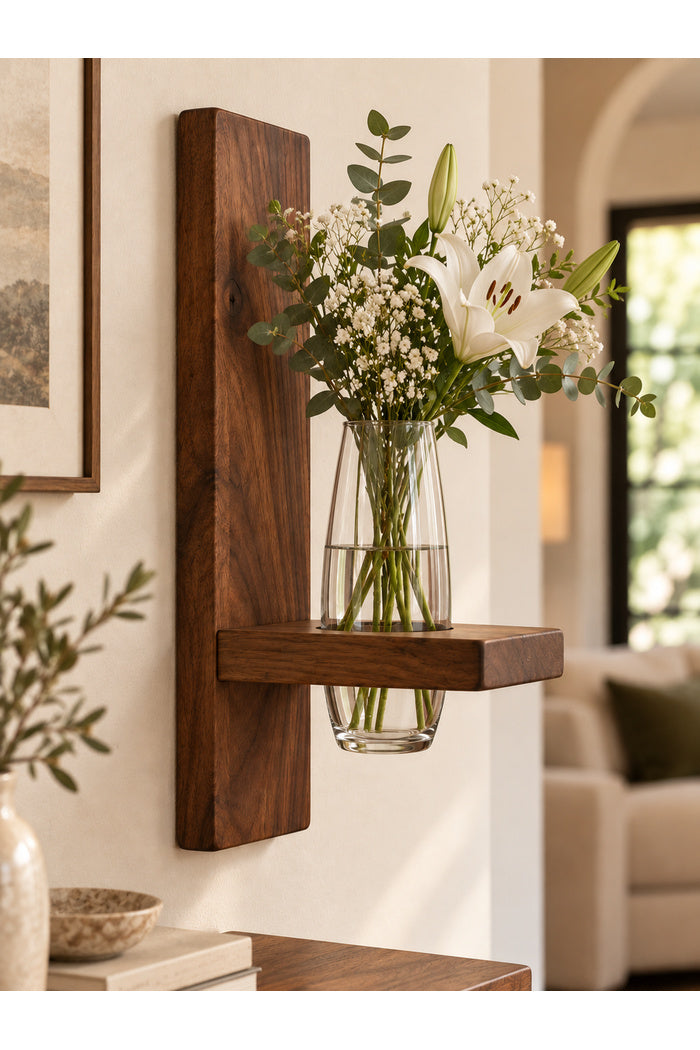 Handmade Wood Flower Holder