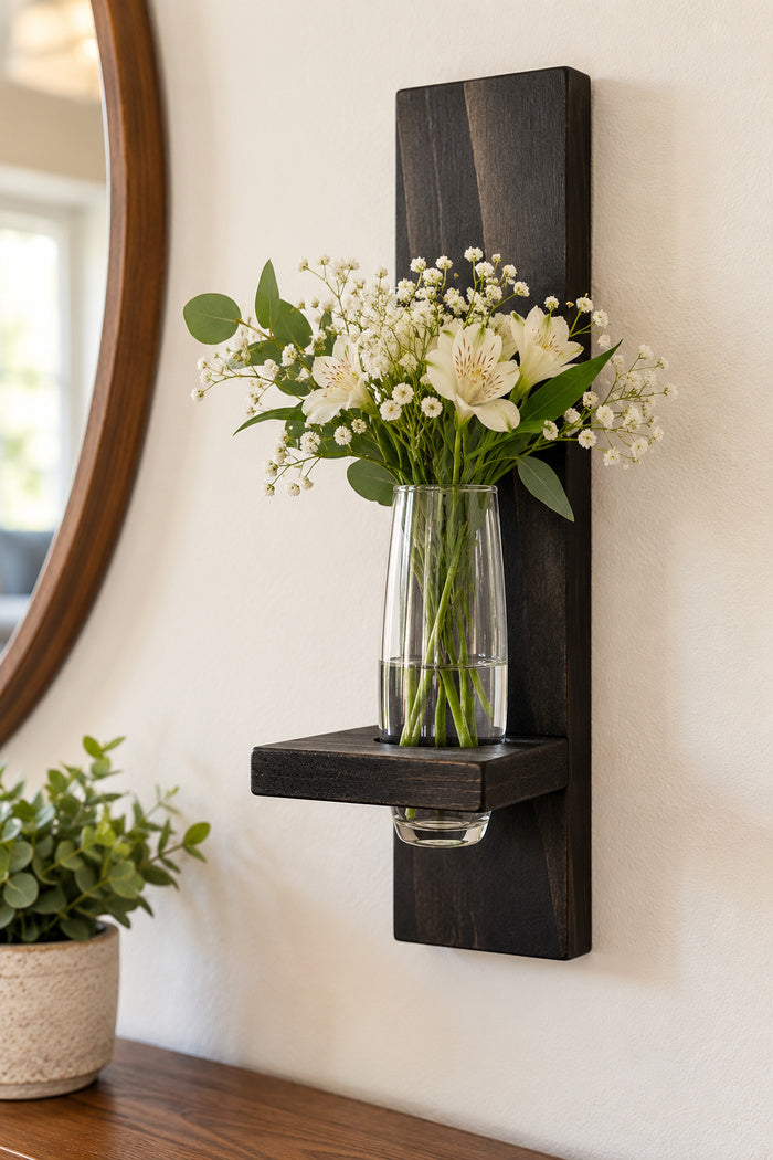 Handmade Wood Flower Holder