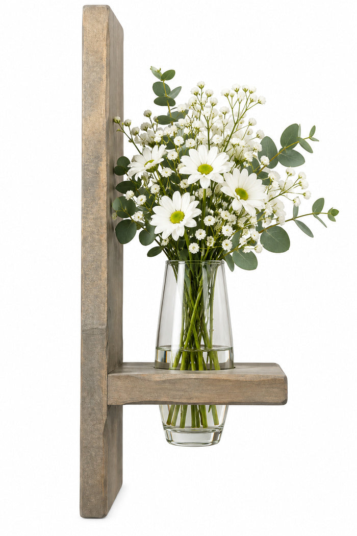 Handmade Wood Flower Holder