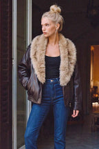 Bomber Jacket with Detachable Collar