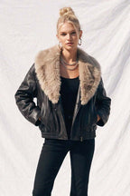 Bomber Jacket with Detachable Collar