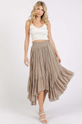 Handkerchief Hem Ruffle Midi Skirt