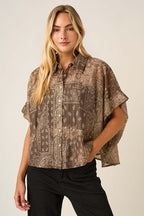 Paisley Bandana Print Dolman Blouse