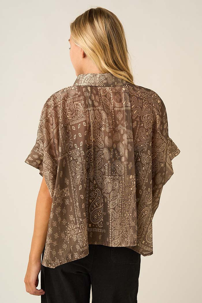 Paisley Bandana Print Dolman Blouse