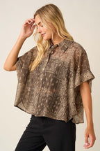 Paisley Bandana Print Dolman Blouse