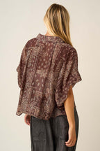 Paisley Bandana Print Dolman Blouse
