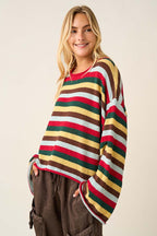 Multicolor Striped Relaxed Sweater