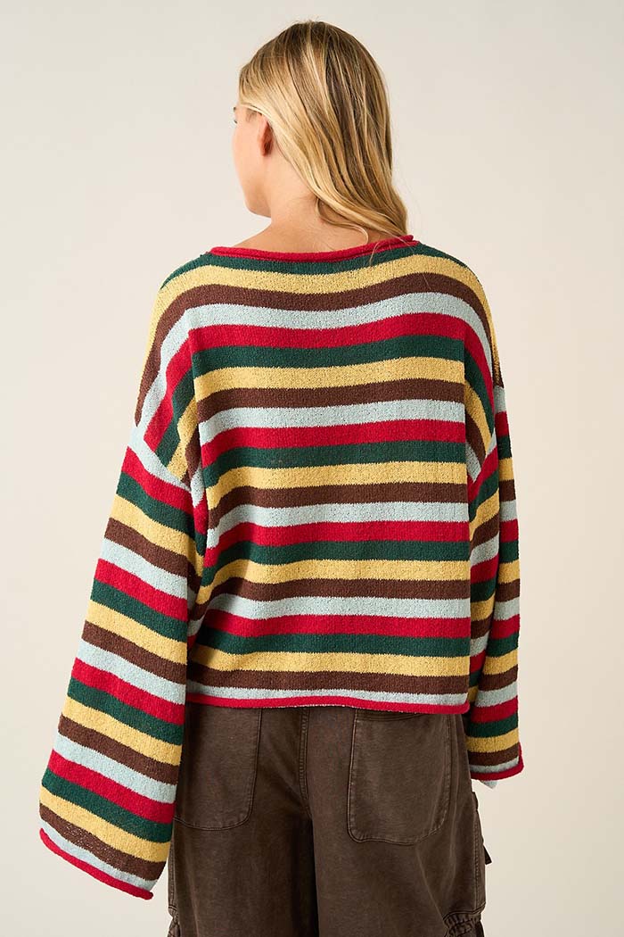 Multicolor Striped Relaxed Sweater