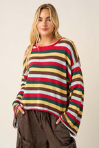 Multicolor Striped Relaxed Sweater