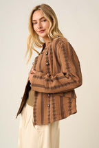 Floral Ornament Quilted Military Jacket
