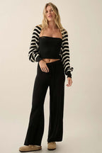 Cozy Striped Shrug Cardigan