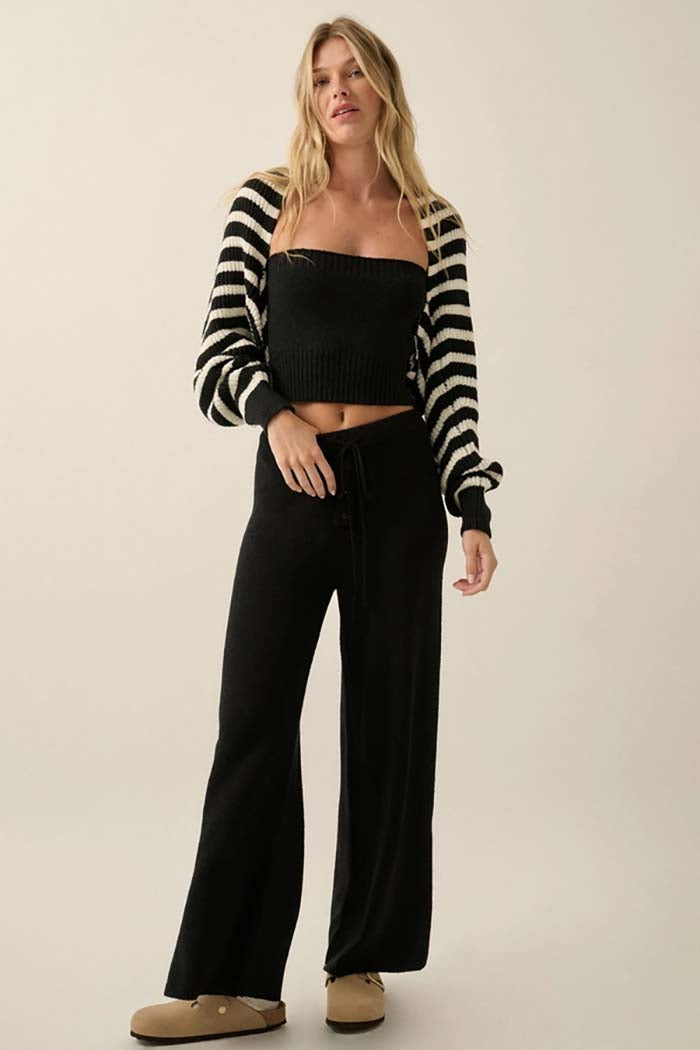 Cozy Striped Shrug Cardigan
