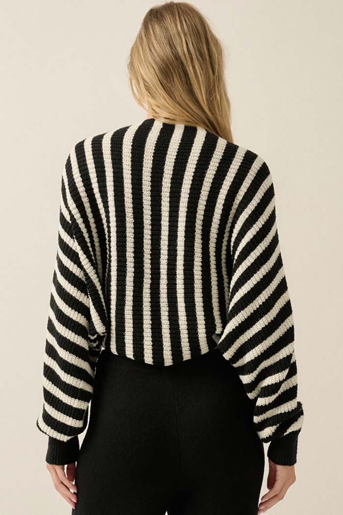 Cozy Striped Shrug Cardigan