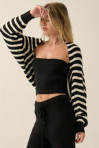 Cozy Striped Shrug Cardigan