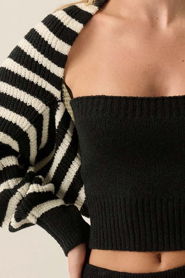 Cozy Striped Shrug Cardigan