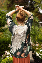 Swan & Feather Cropped Kimono