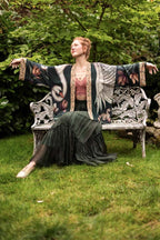 Swan & Feather Cropped Kimono