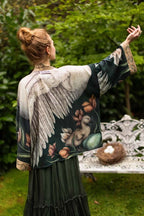 Swan & Feather Cropped Kimono