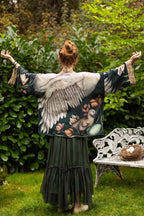 Swan & Feather Cropped Kimono