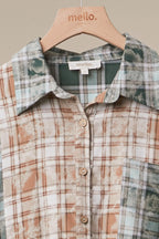 Vintage Patchwork Plaid Flower Shirt Jacket