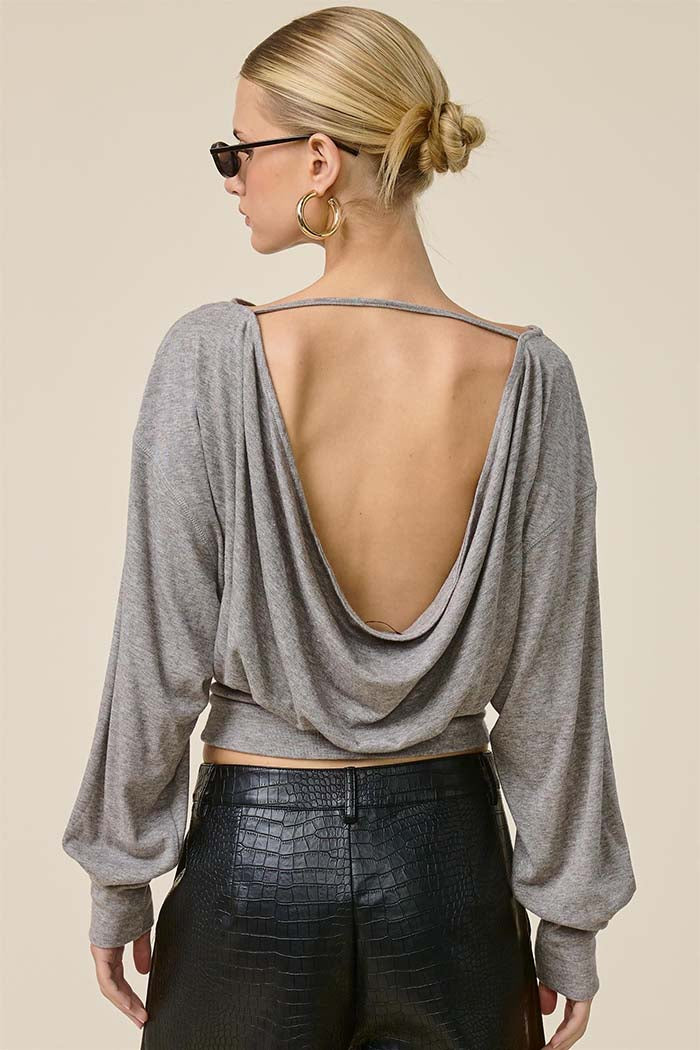 Reversible Cowl Neck and Open Back Top