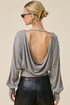Reversible Cowl Neck and Open Back Top