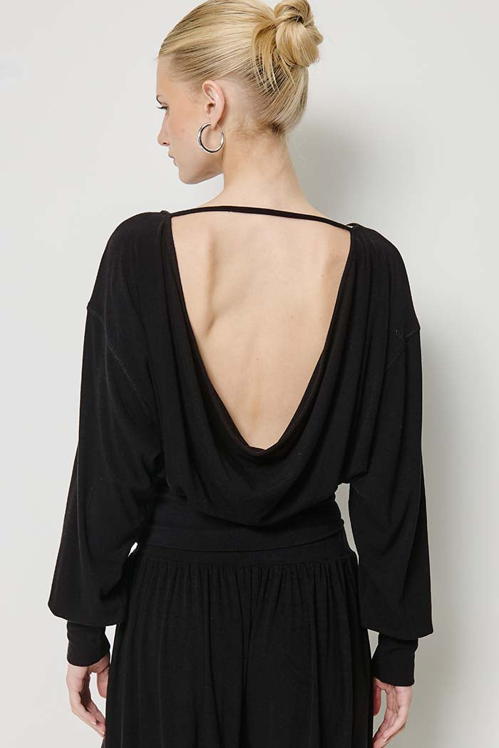 Reversible Cowl Neck and Open Back Top