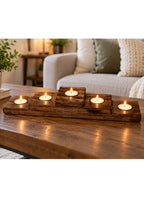 Five Tea-Light Wooden Candle Holder