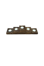 Five Tea-Light Wooden Candle Holder