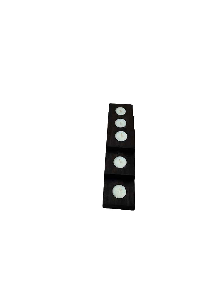 Five Tea-Light Wooden Candle Holder
