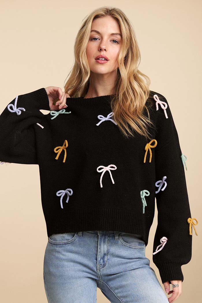 Cutesy Bow Sweater Top