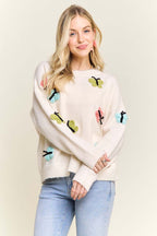 Butterfly Embellishment Sweater