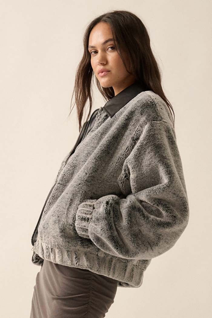 Faux Fur Bomber Jacket