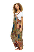 Bohemian Patchwork Wide-Leg Overalls
