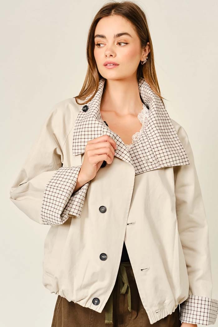 Reversible Check Print Jacket
