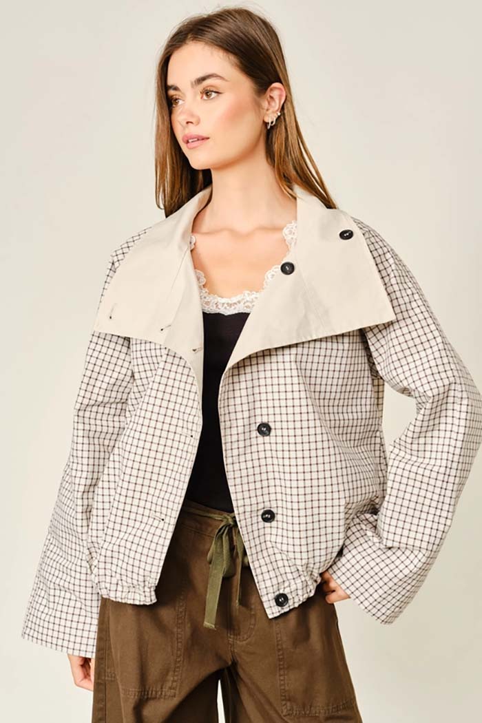 Reversible Check Print Jacket
