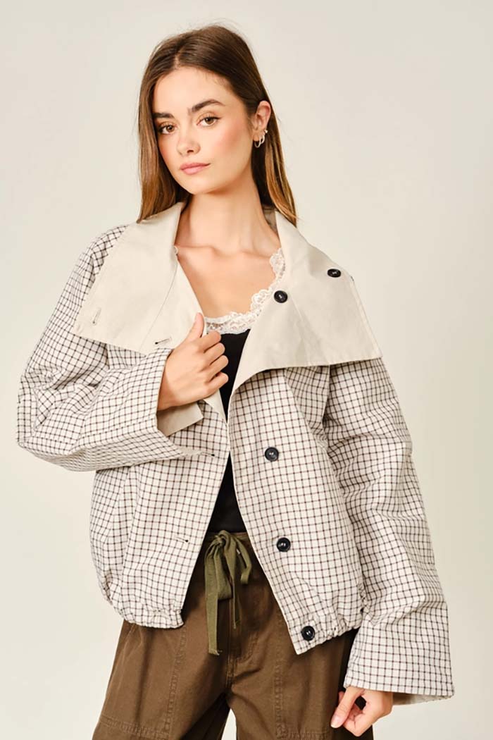 Reversible Check Print Jacket