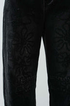 Floral Embroidered Barrel Pants