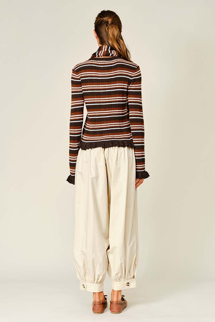 Striped Wool Blend Cardigan