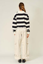 Polo Top with Lace Trim