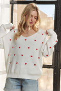 Lovely Heart Sweater Top