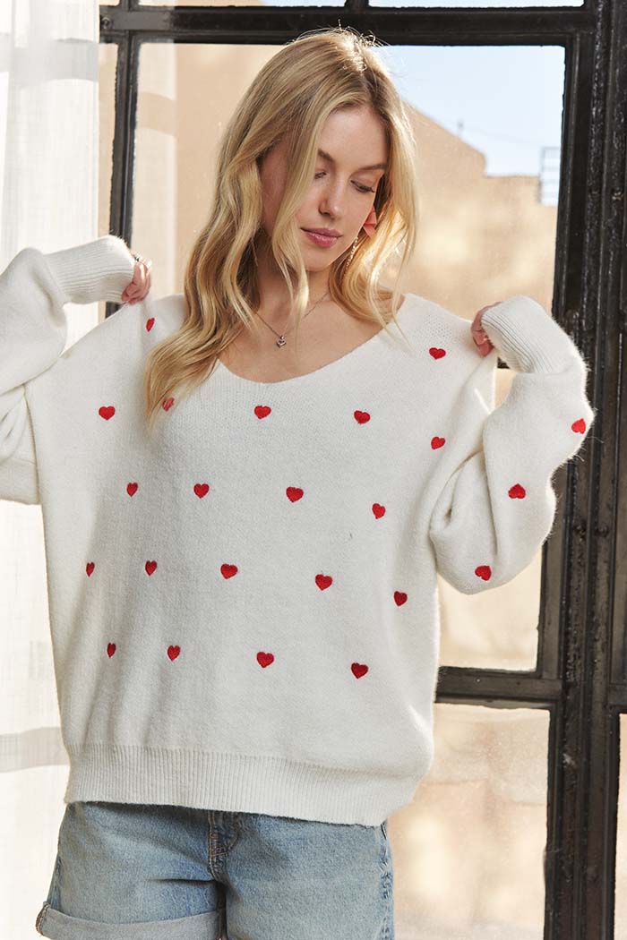Lovely Heart Sweater Top