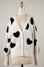 Scattered Heart Button Down Cardigan
