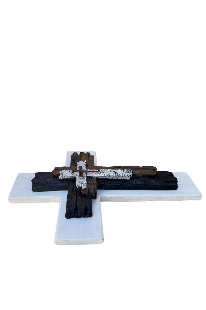 Layered Rustic Wooden Wall Cross
