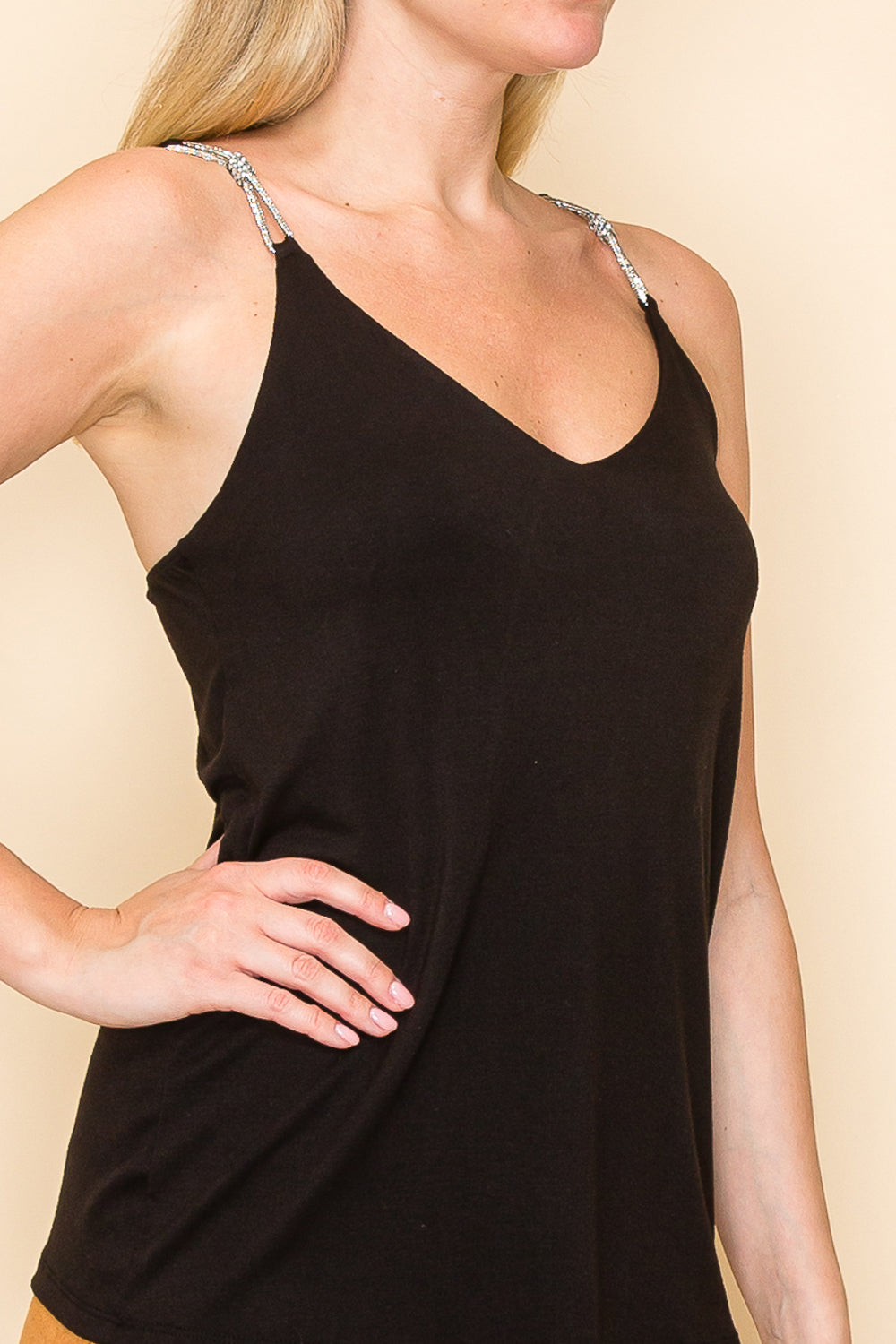 Rhinestone Bow Cami Top