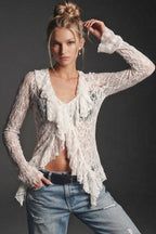 Boho Ruffle Lace Top