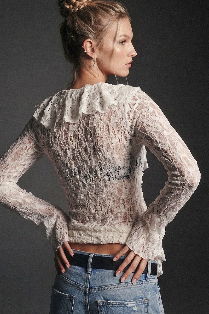 Boho Ruffle Lace Top